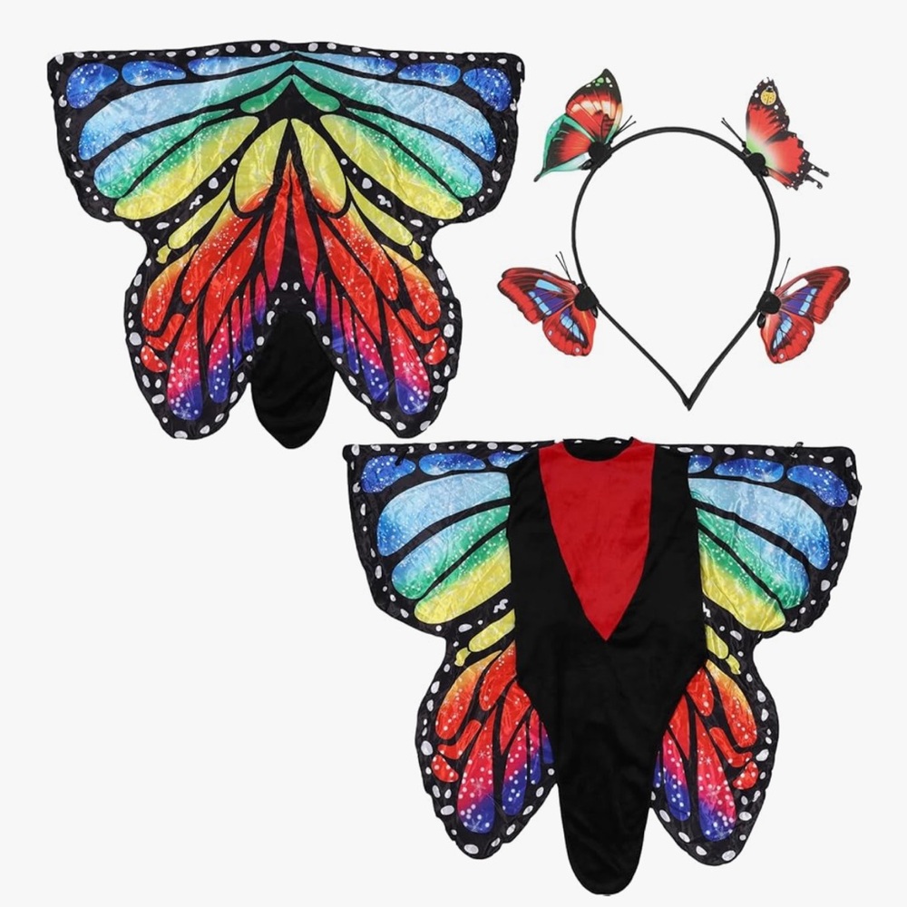 Butterfly Costume for Adult Butterfly Wings Halloween Colorful Wings Costumes Fu - Picture 2 of 5